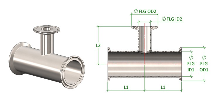 ASME BPE 90 Reducing TeeDT19 4.1.2-8