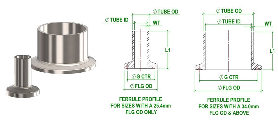 304 Stainless Steel Sanitary Pipe Weld Ferrule Tri clamp Ferrule OD 25.4mm-233mm 